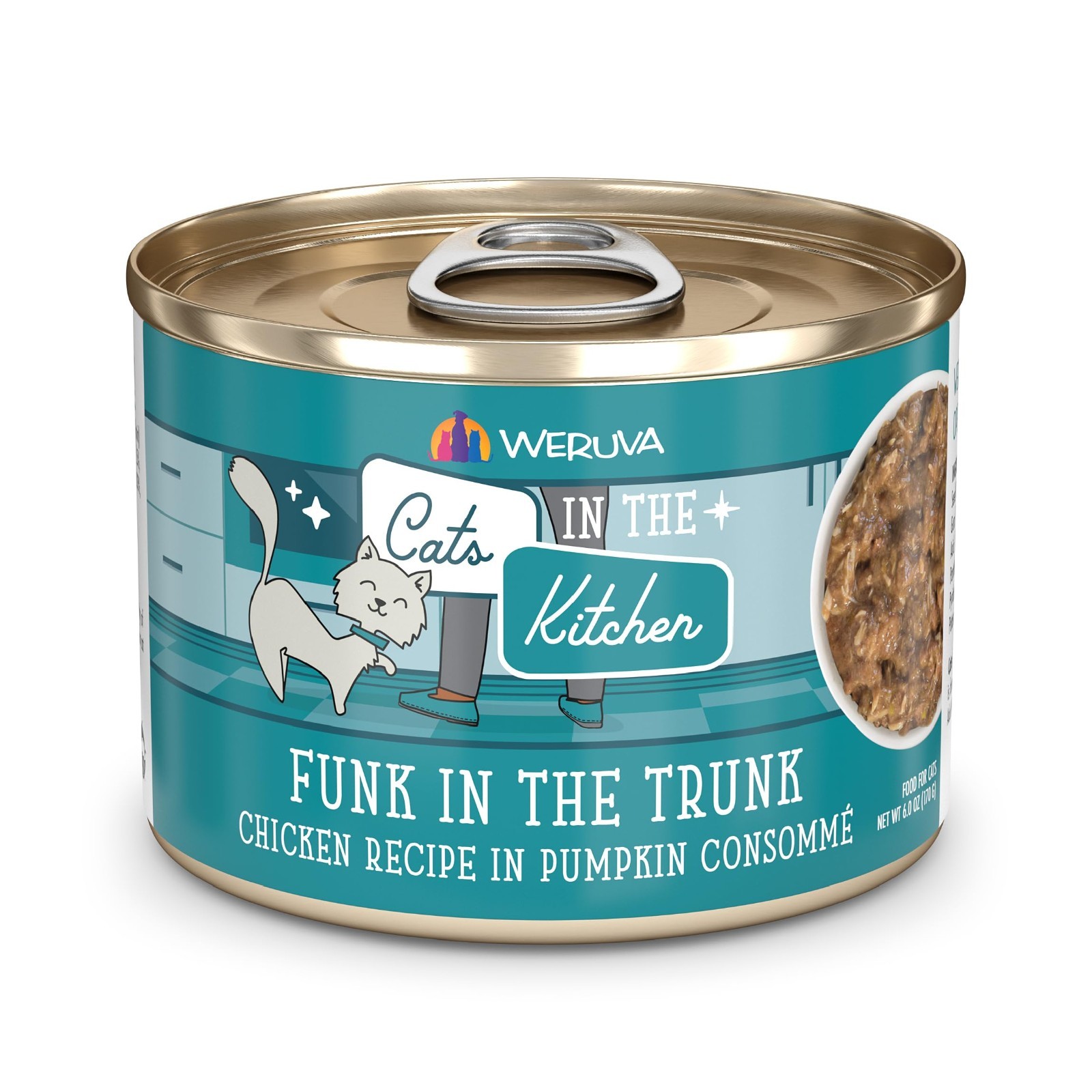 Weruva Cats in The Kitchen, Funk in The Trunk with Chicken in Pumpkin,6oz (24ct)