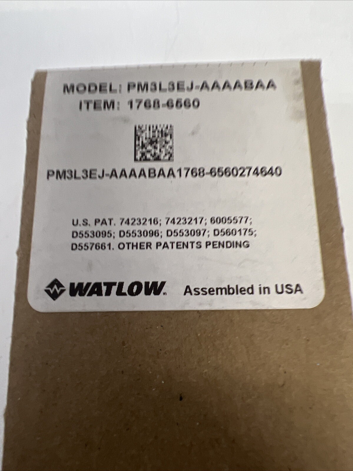 WATLOW EZ-Zone , PID Controller PM3L3EJ-AAAABAA / PM3L3EJAAAABAA / 1768-6560