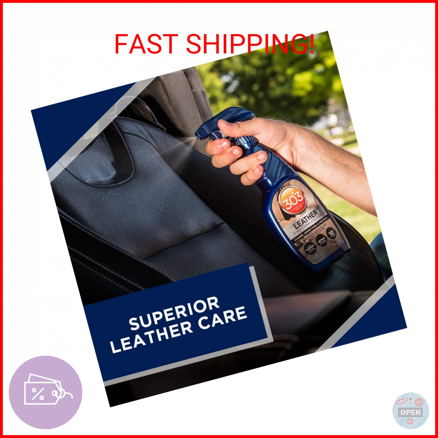 303 Products Leather 3-In-1 Complete Care – Cleans, Conditions, & Protects – Hel