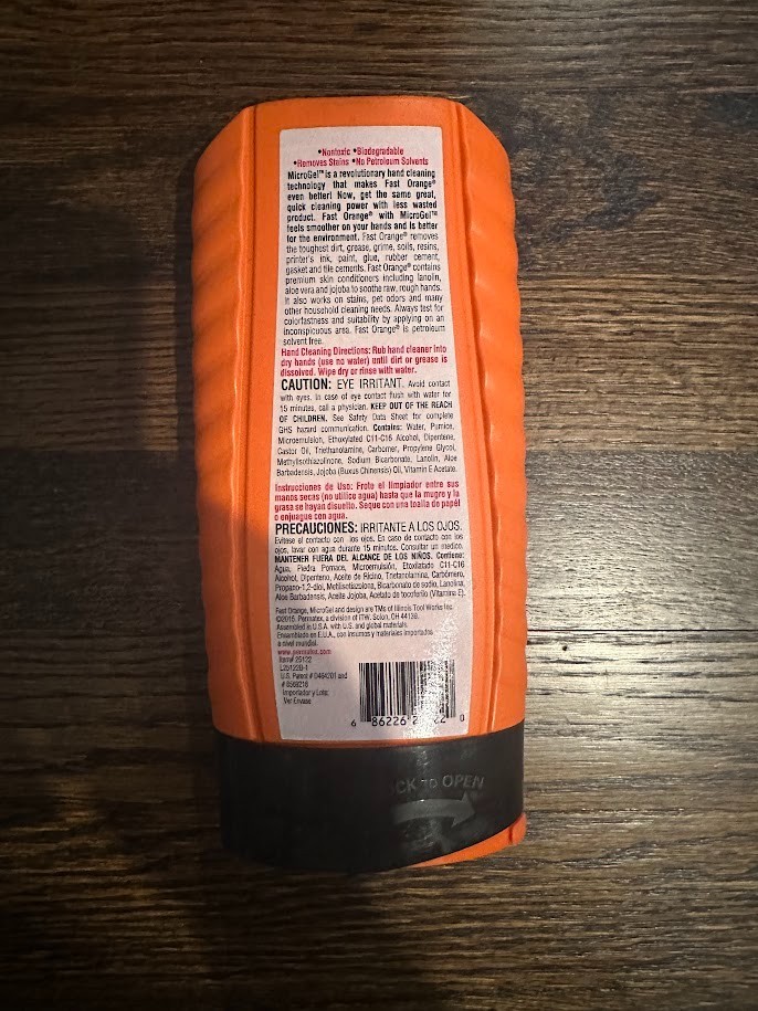 Permatex Fast Orange 15 Ounce Orange Hand Cleaner 25122 Rocker Cap