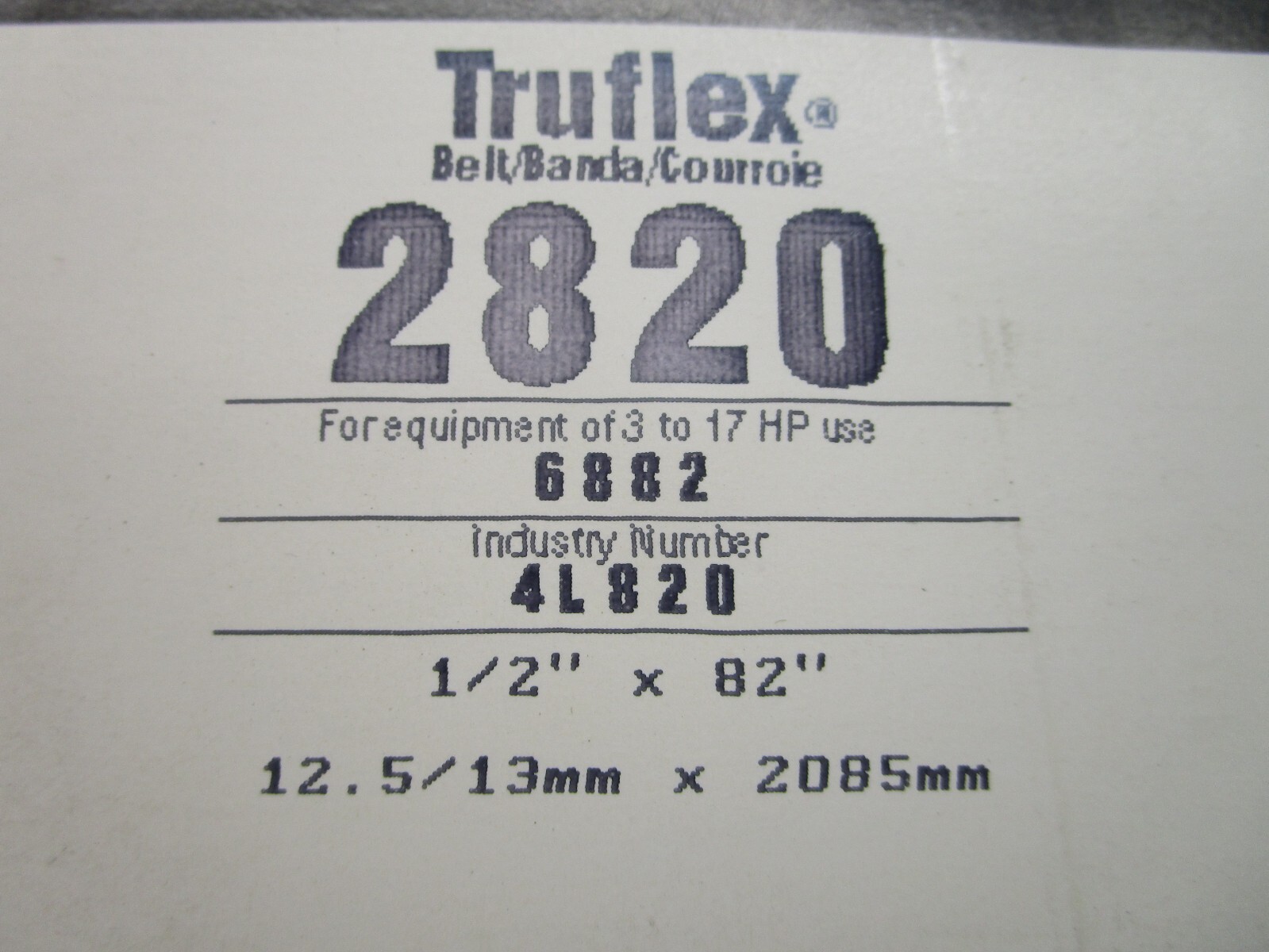 Gates Truflex 2820 4L820 V-Belt 1/2″ x 82″