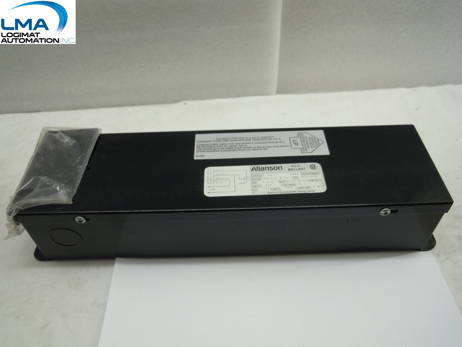 ALLANSON RW-175-B-347 H.I.D BALLAST TYPE N1374-B FOR 1-175 WATT H-22/H-39 ***NEW