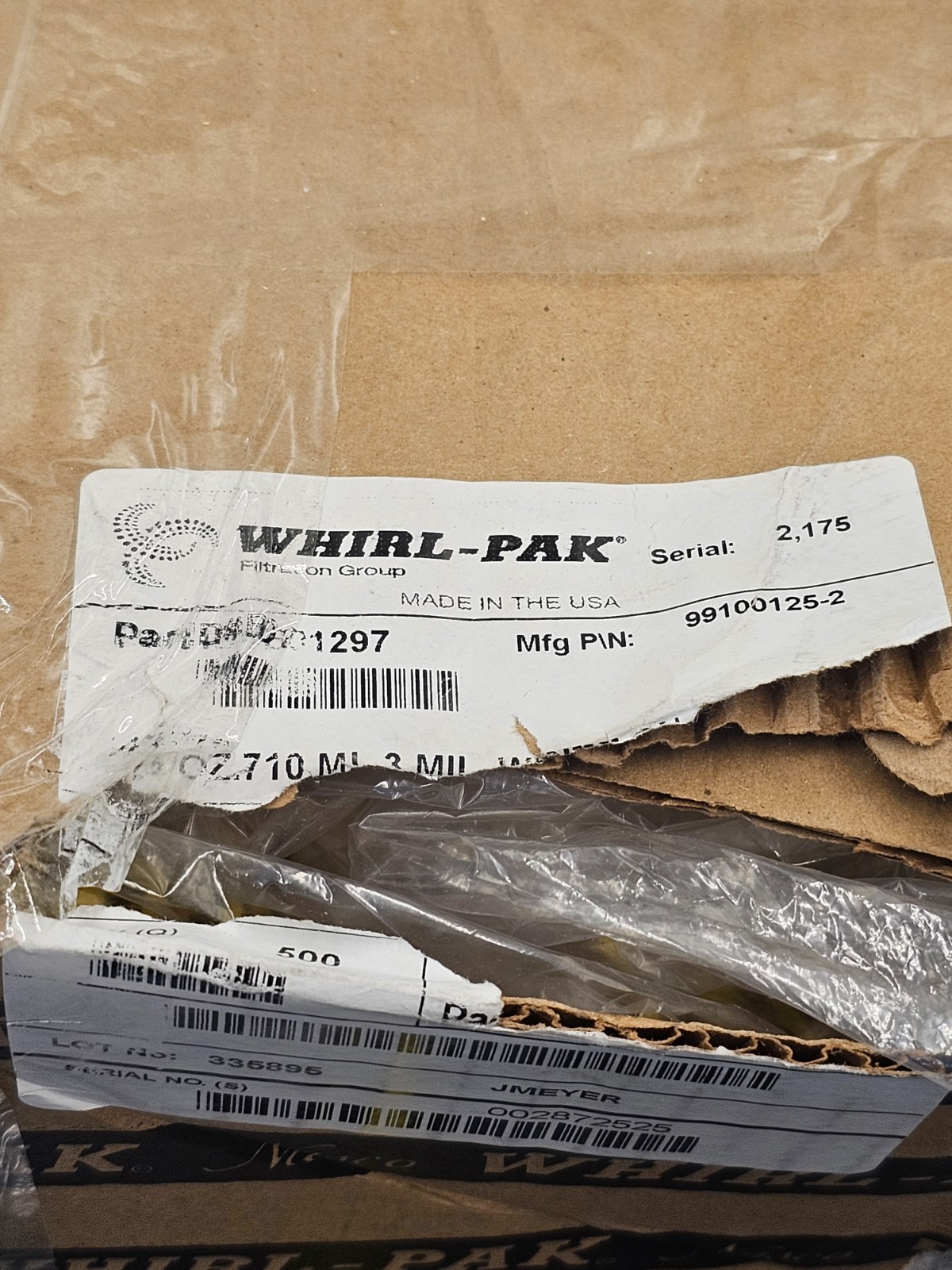 (QTY 500) Whirl-Pak B01297 Sampling Bag Polyethylene 24 Oz. 3 mil Thick