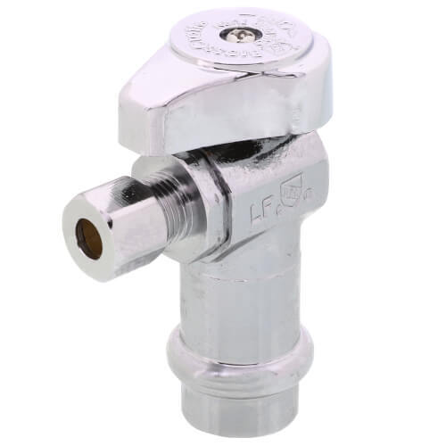 BrassCraft 1/2 X 1/4 In. Press X Comp Angle Supply Stop Valve Chrome