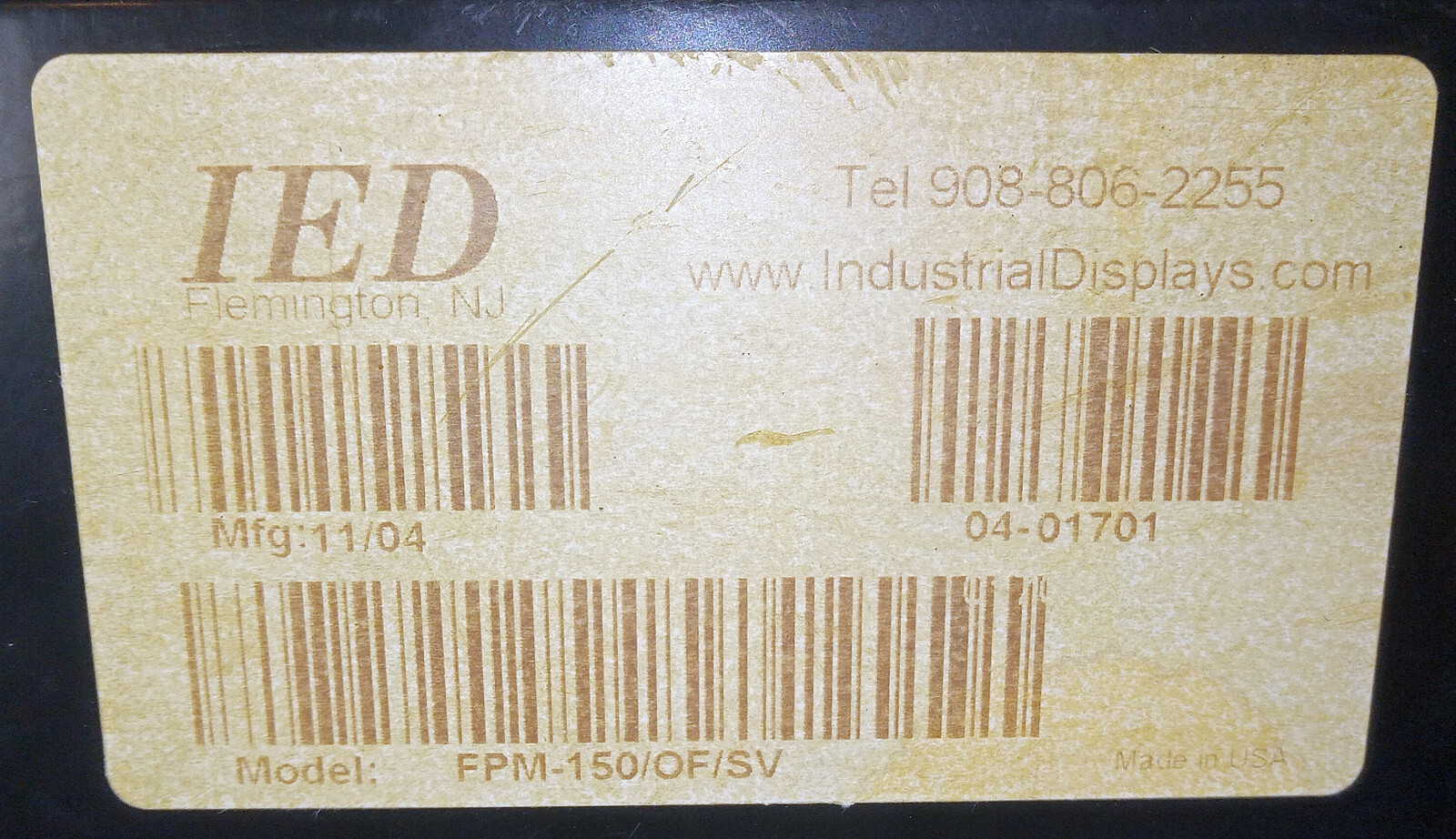 1 NEW IED FPM-150/OF/SV OEM CHASSIS MOUNT OPERATOR INTERFACE NNB **MAKE OFFER**