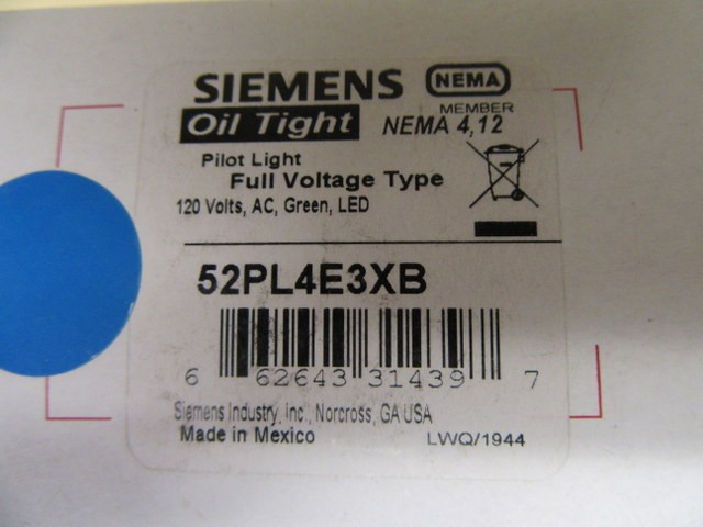Siemens 52PL4E3XB Pilot Lamp Assembly
