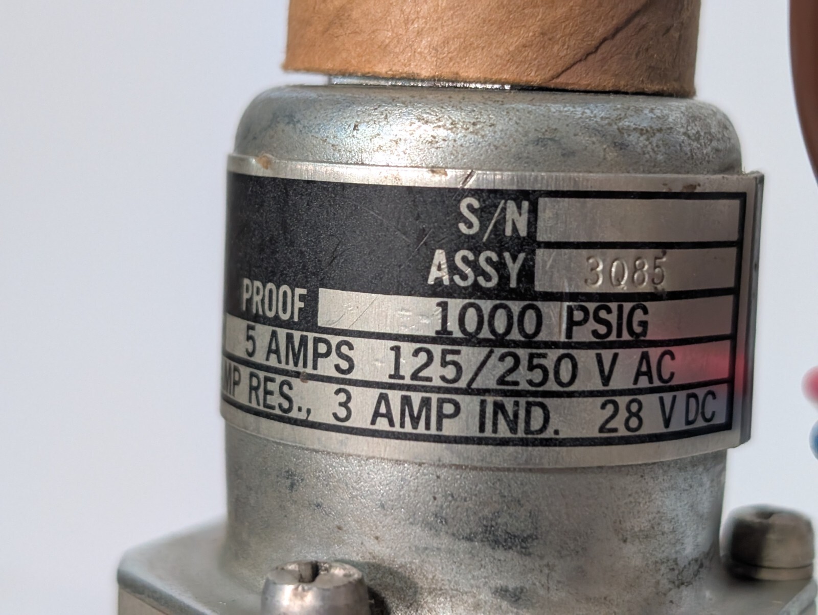 ITT Neo-Dyn 115P1CC3-1516 Pressure Switch 98087, 25PSIG, 5A, 125/250VAC