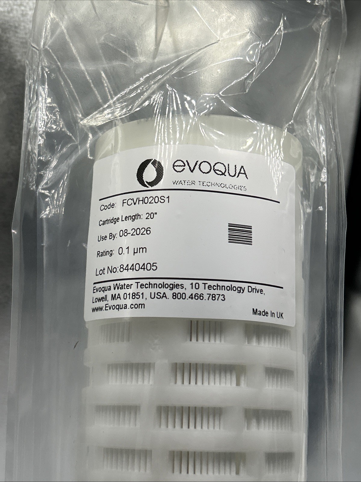 Evoqua Water FCVH020S1 Filter Cartridge 20″ 0.1um 8440405 See Pics