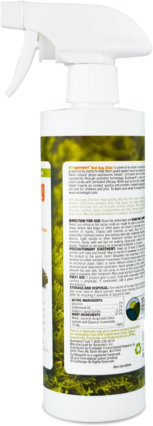 Ecoraider Bed Bug Killer Non Toxic Plant Extract Based 16 fl oz spraY Bottle
