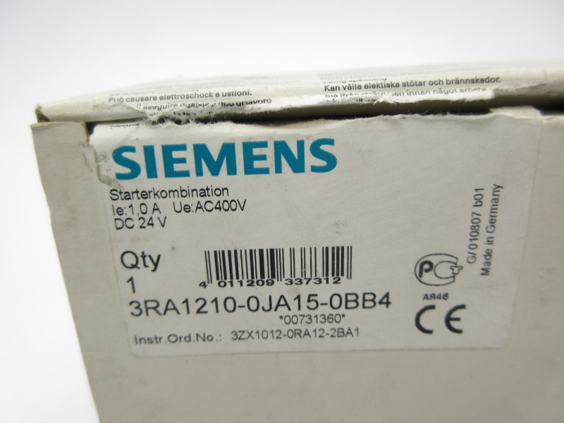 SIEMENS 3RA1210-0JA15-0BB4 24VDC NSMP