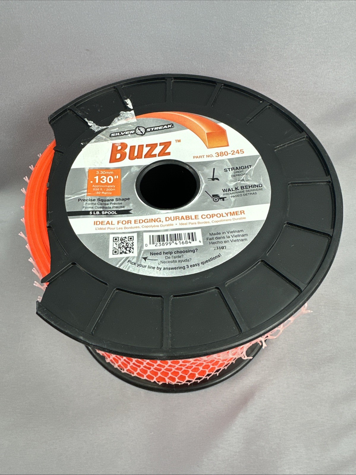 Silver Streak 380-245 BUZZ TRIMMER LINE FITS MODEL .130 5 LB. Spool -New