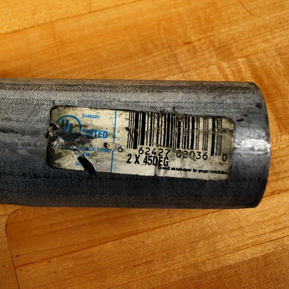 Unknown Manufacturer 2″ By 45 Degree Metal Conduit Tubing. Approx 15″ Long – NEW