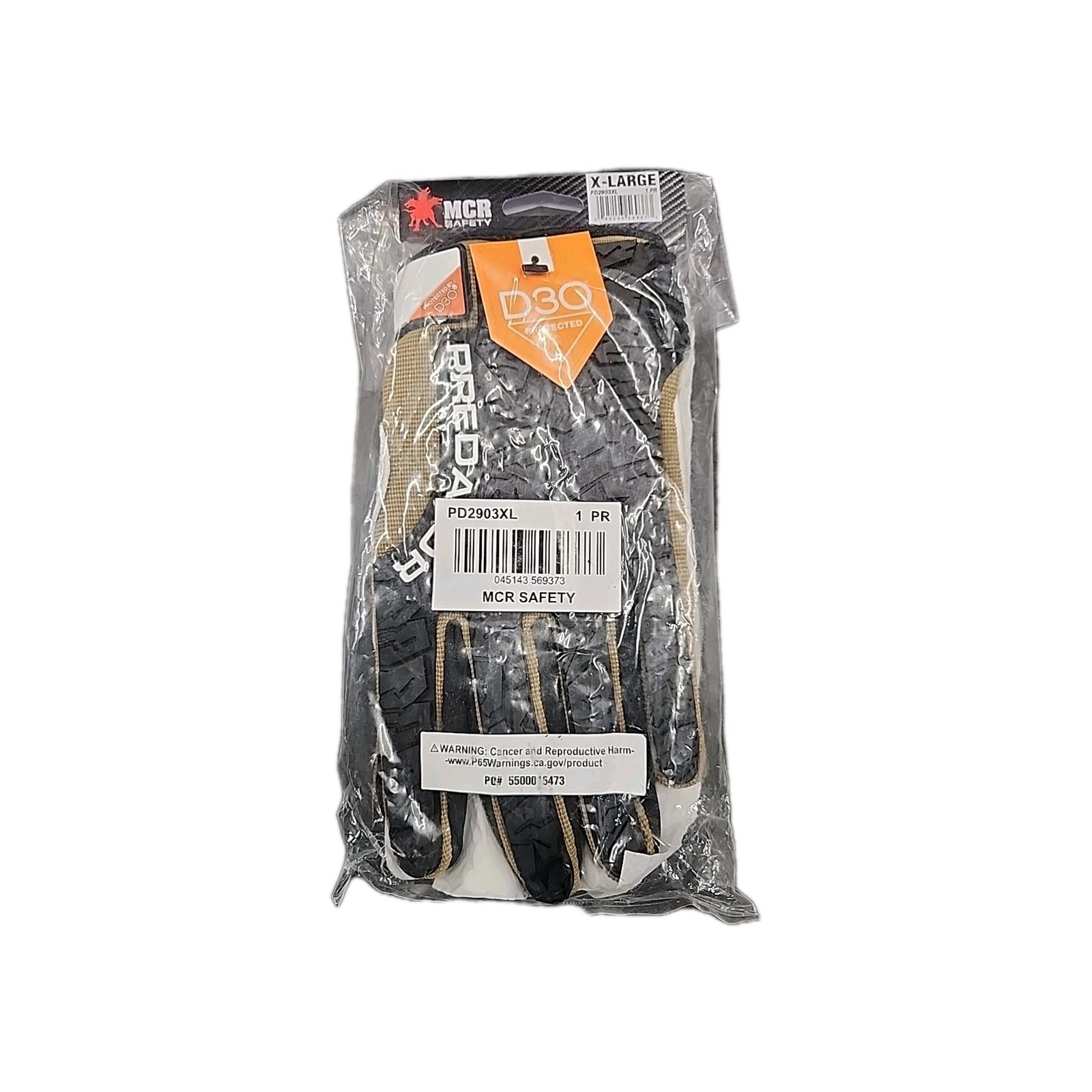 MCR Safety PD2903XL Gloves: Size XL, Cowhide Brown & Natural, Padded Palm Grip