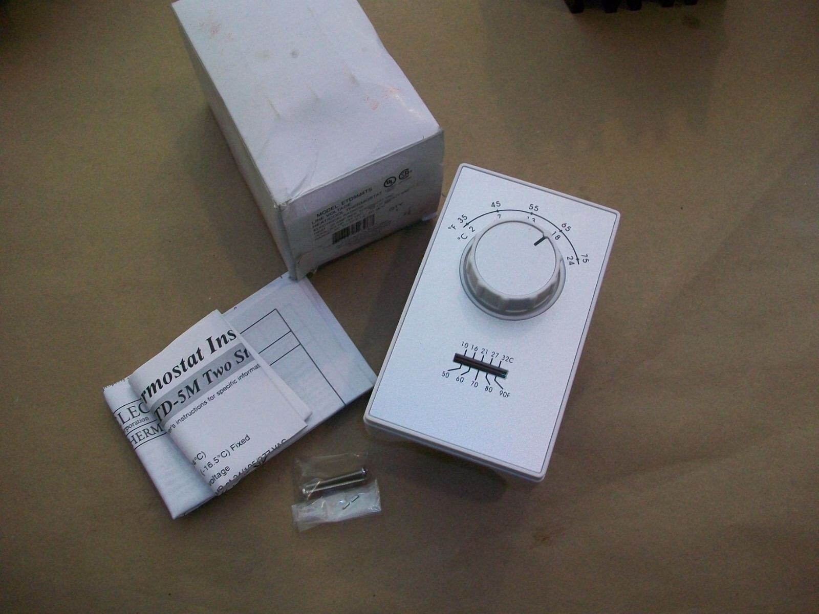 TPI / COLUMBUS ELECTRIC THERMOSTAT ETD9M4TS 35-75 degree 22amp NEW IN BOX