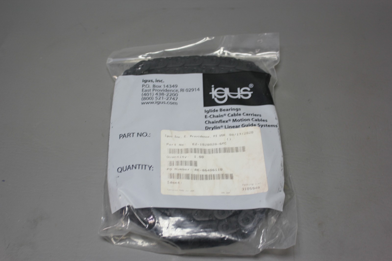NEW IGUS ENERGY CHAIN CABLE CARRIER E2-1020028-6MC
