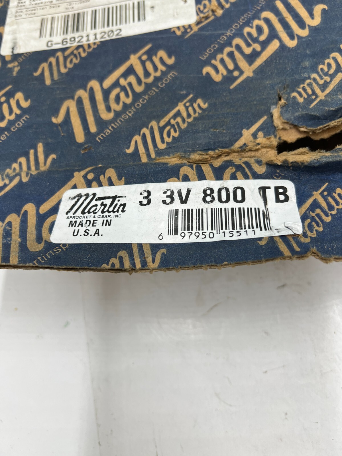 Martin 3 3V 800 TB TB Sheave Bushing Bore 3 Groove V-Belt Pulley 2517 Cast Iron