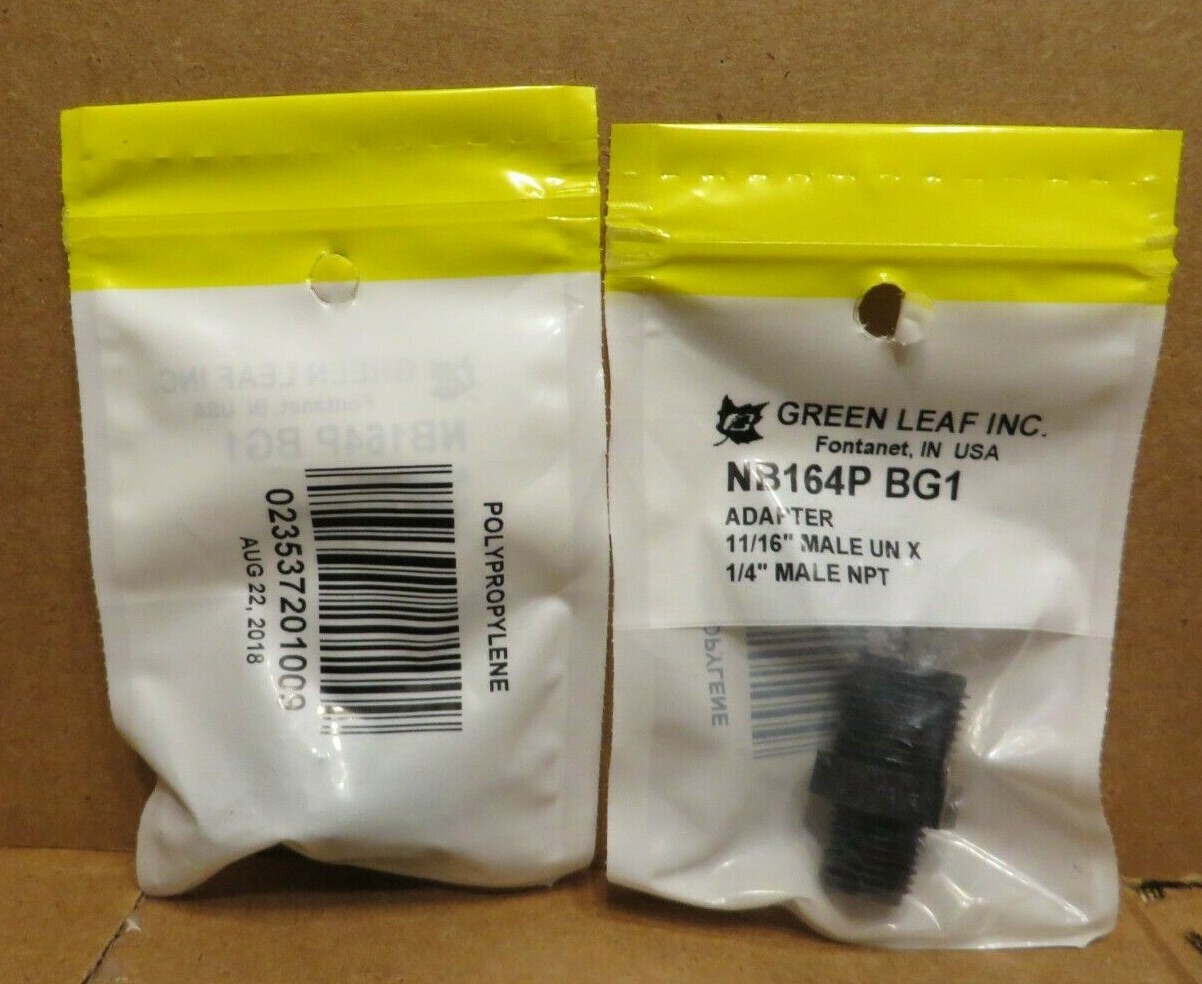 Green Leaf Poly Nipple Adapter 1/4″ Male to 11/16″ Male NB164P BG1 (2 pieces)