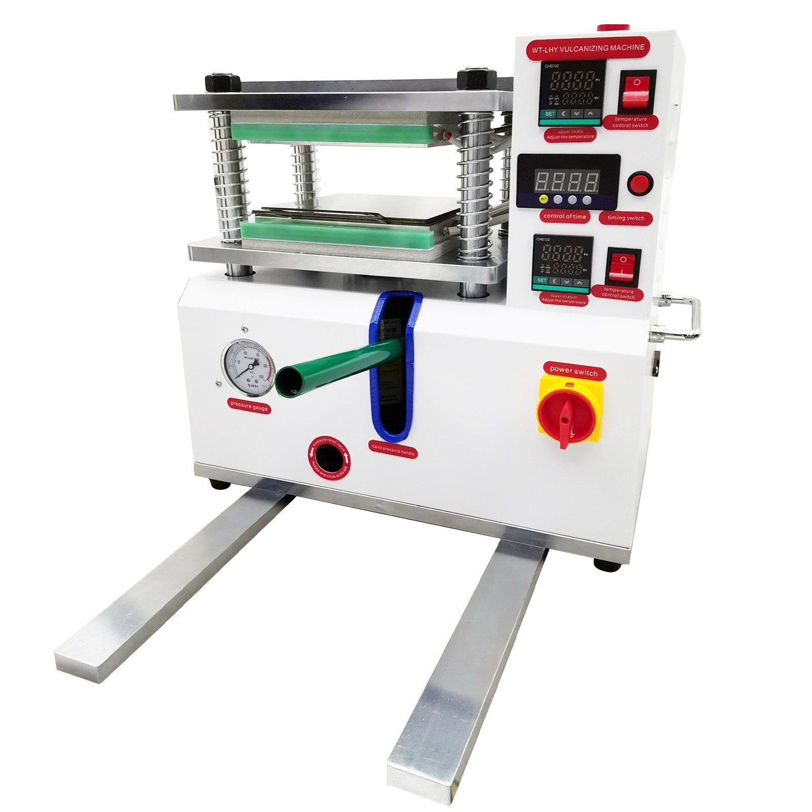 110V 1500W Vulcanizing Machine 50-350℃ Desktop Flat Plate for Rubber Plastic
