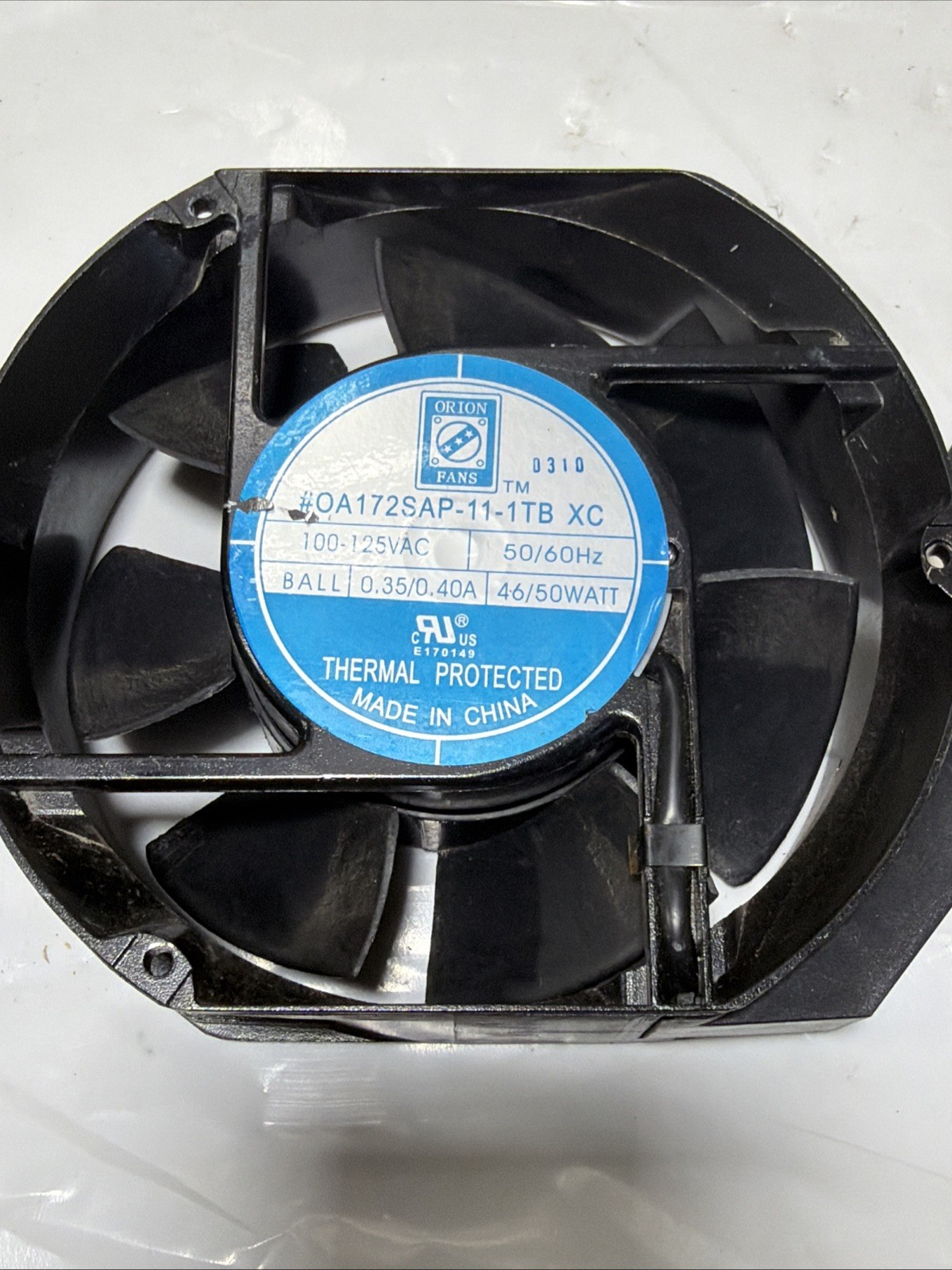 ORION FANS OA172SAP-11-1TBXC 115VAC 60Hz 50W Dual Ball Bearing Axial Fan 293 CFM