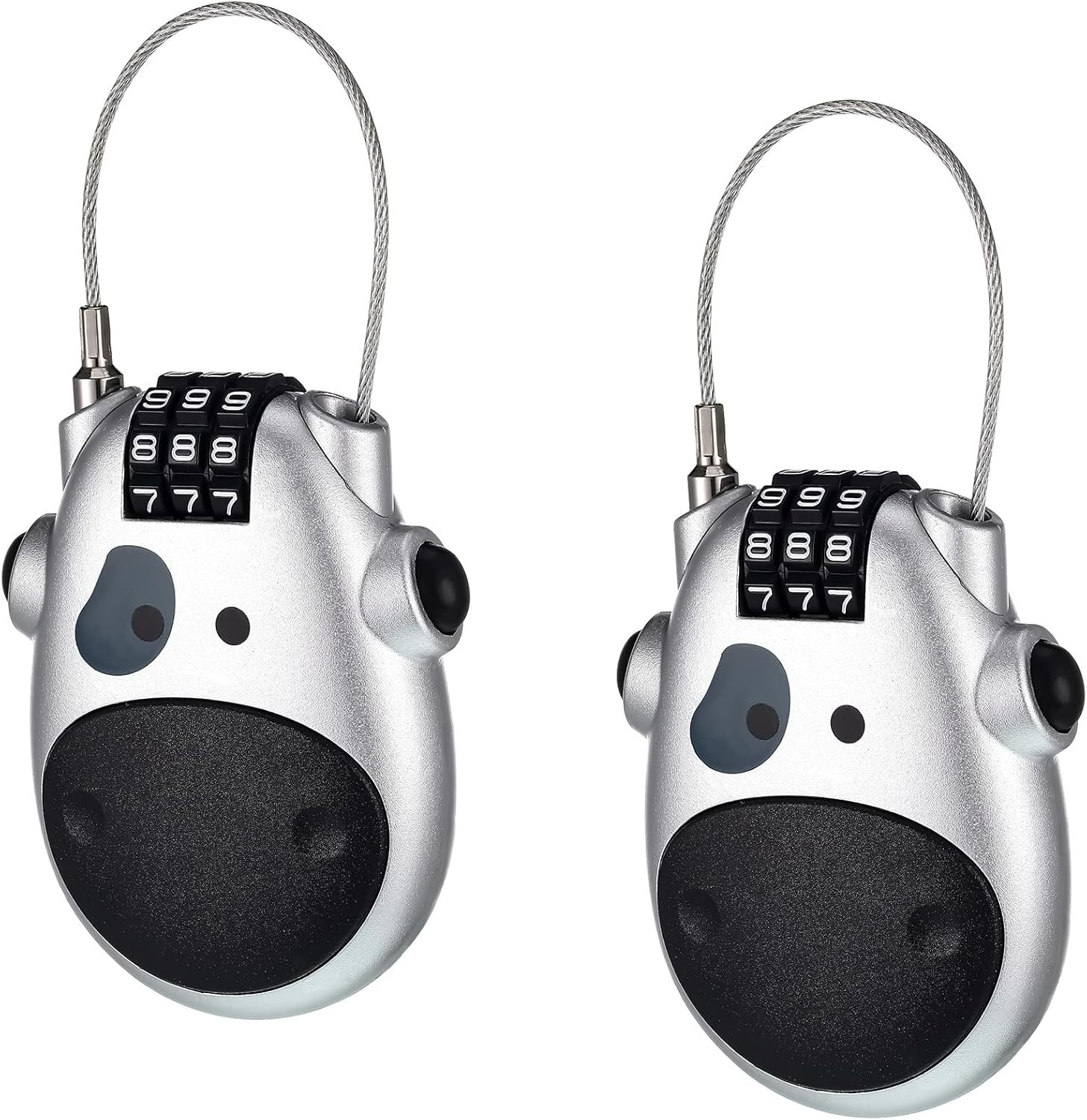 2 Pcs Combination Lock With 27 Inch Cable Adjustable Cable Locks Security Wir