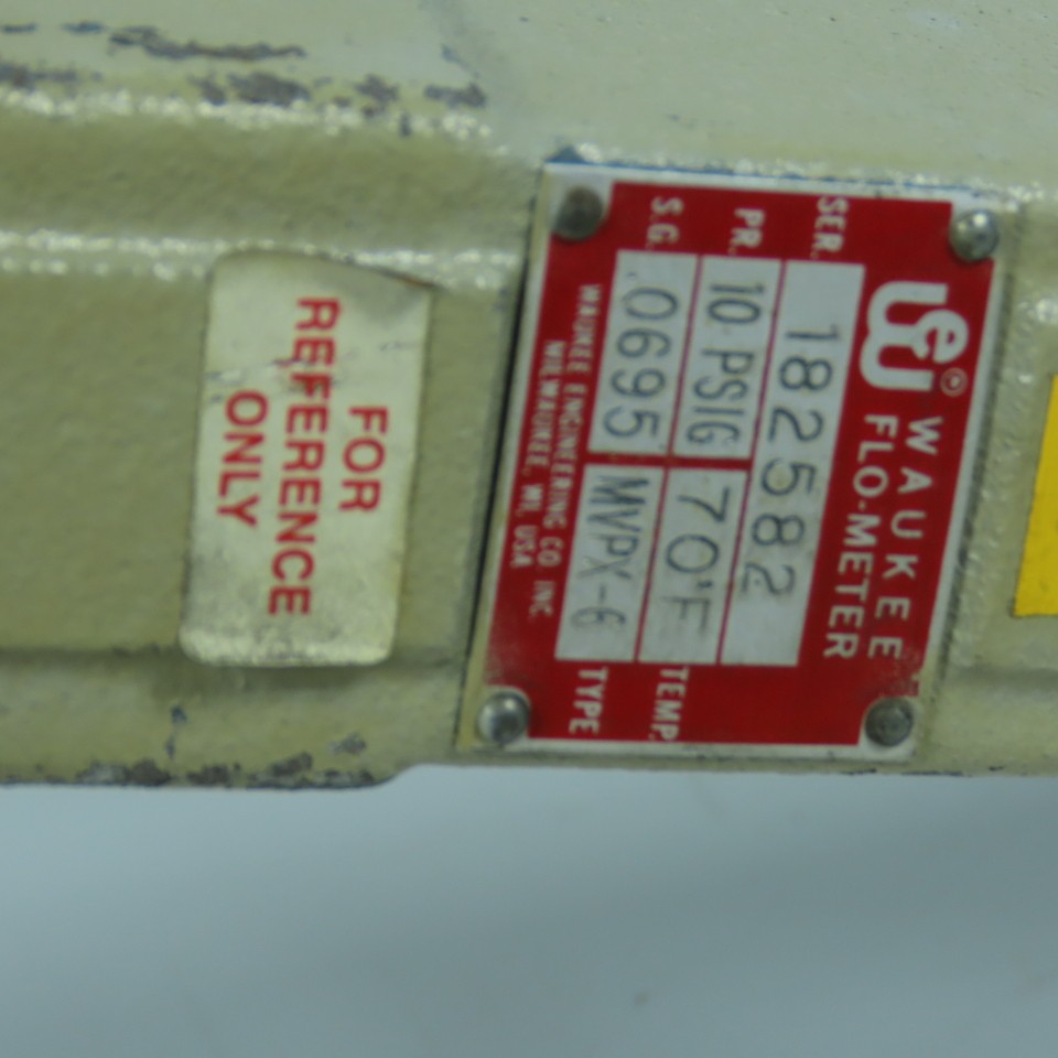 Waukee MVPX-6 Flo-Meter Gas Flow Meter PR 10PSIG 3/4″ NPT SG .0695 & 0.782 Lot/2
