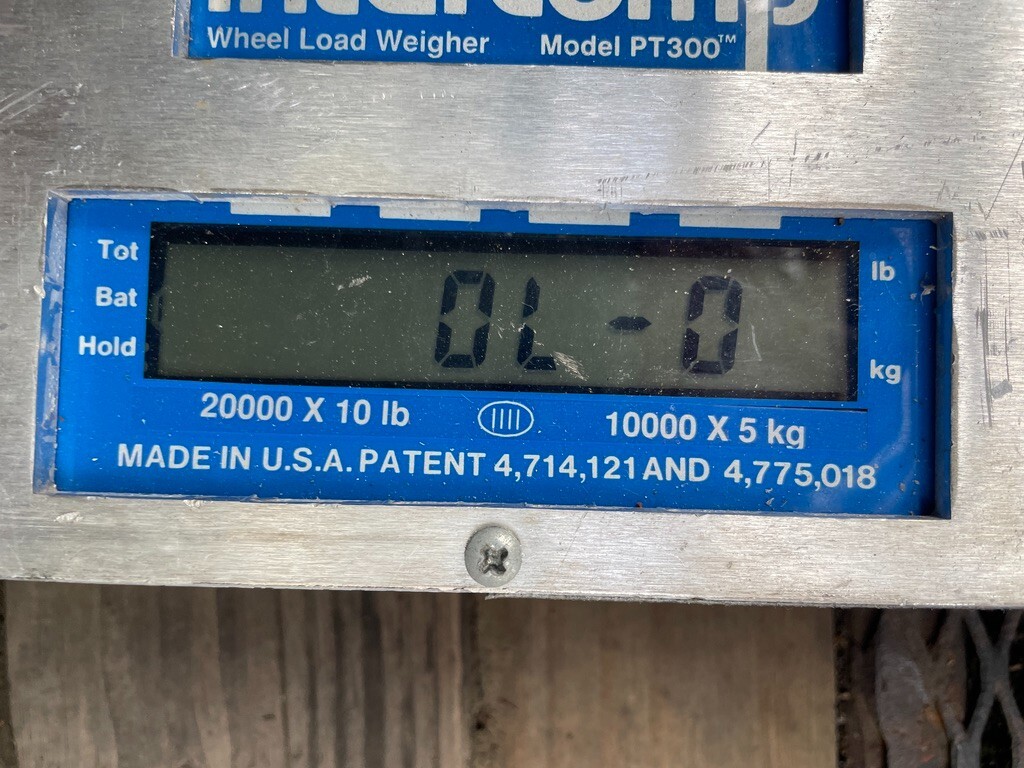 Intercomp PT300 Wheel Load 25,000 Portable Truck Scale *0L-0 Error*