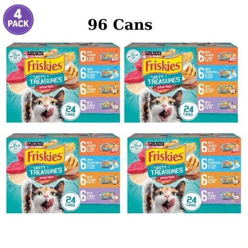 Friskies® Tasty Treasures Adult Cat Wet Food – Variety Pack, 96 CT, 528 OZ