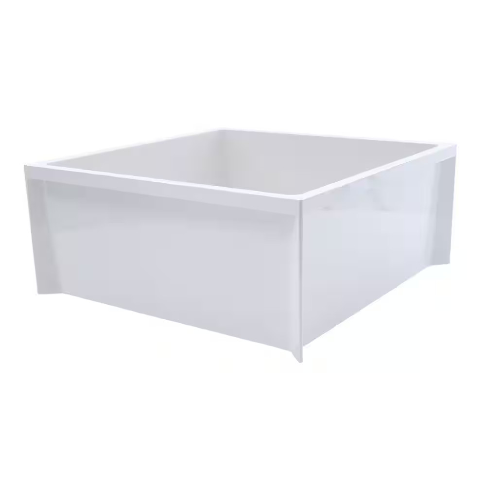 24 In. X 24 In. X 10 In. Service Mop Basin for 3 In. DWV in White