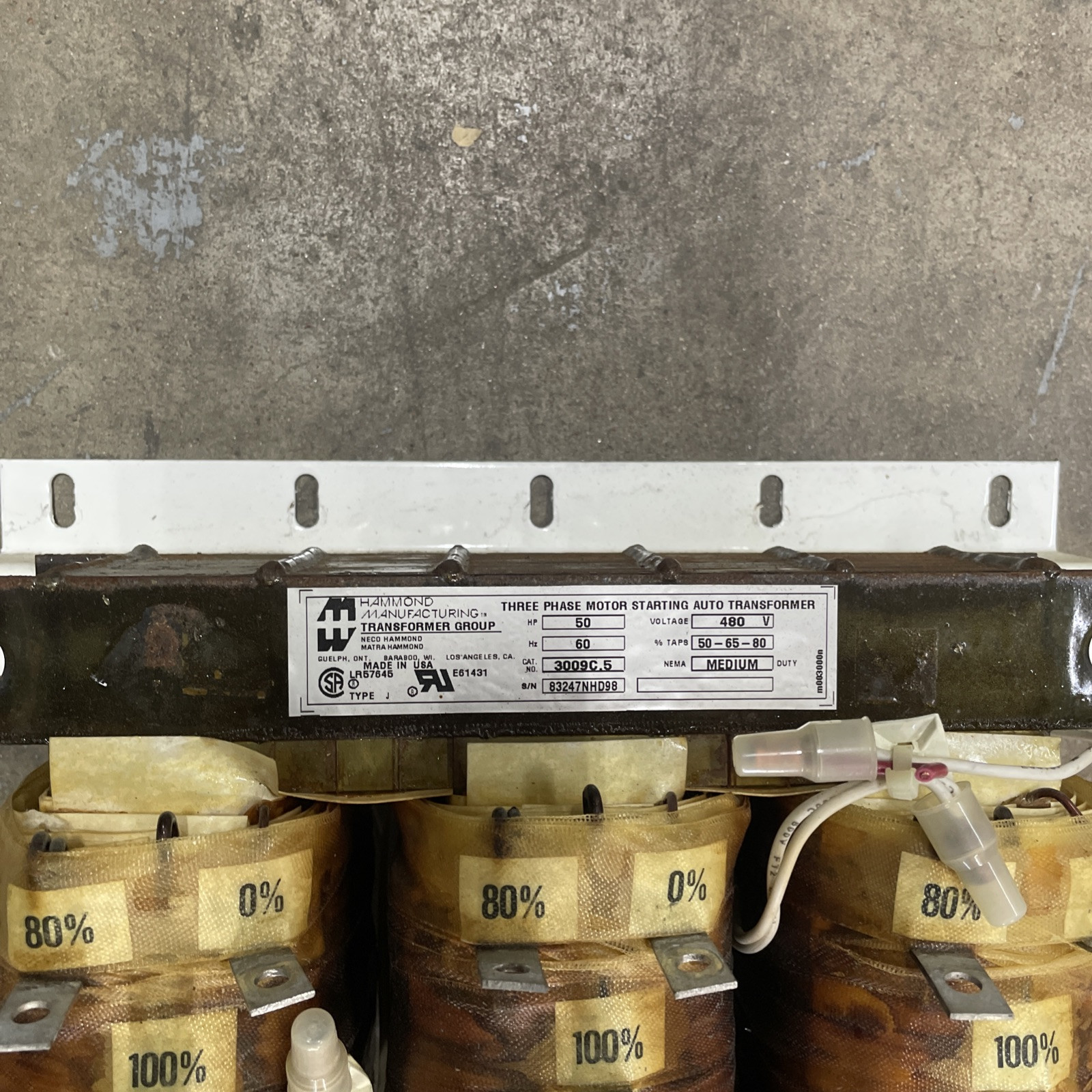 Hammond 3009C.5 Motor Starting Auto Transformer 1 YEAR WARRANTY