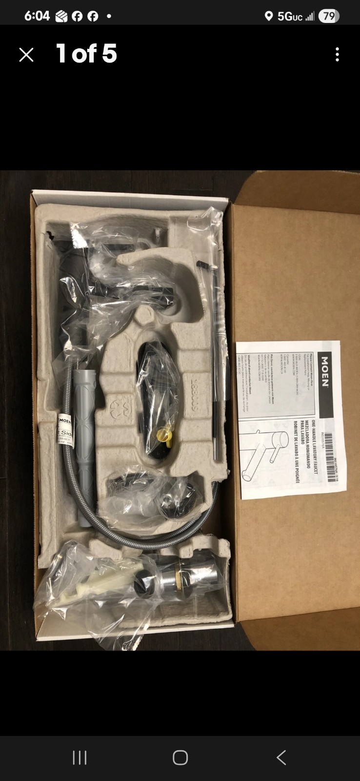 Moen 6190BL Align Single Handle Monoblock Bathroom Sink Faucet in Matte Black