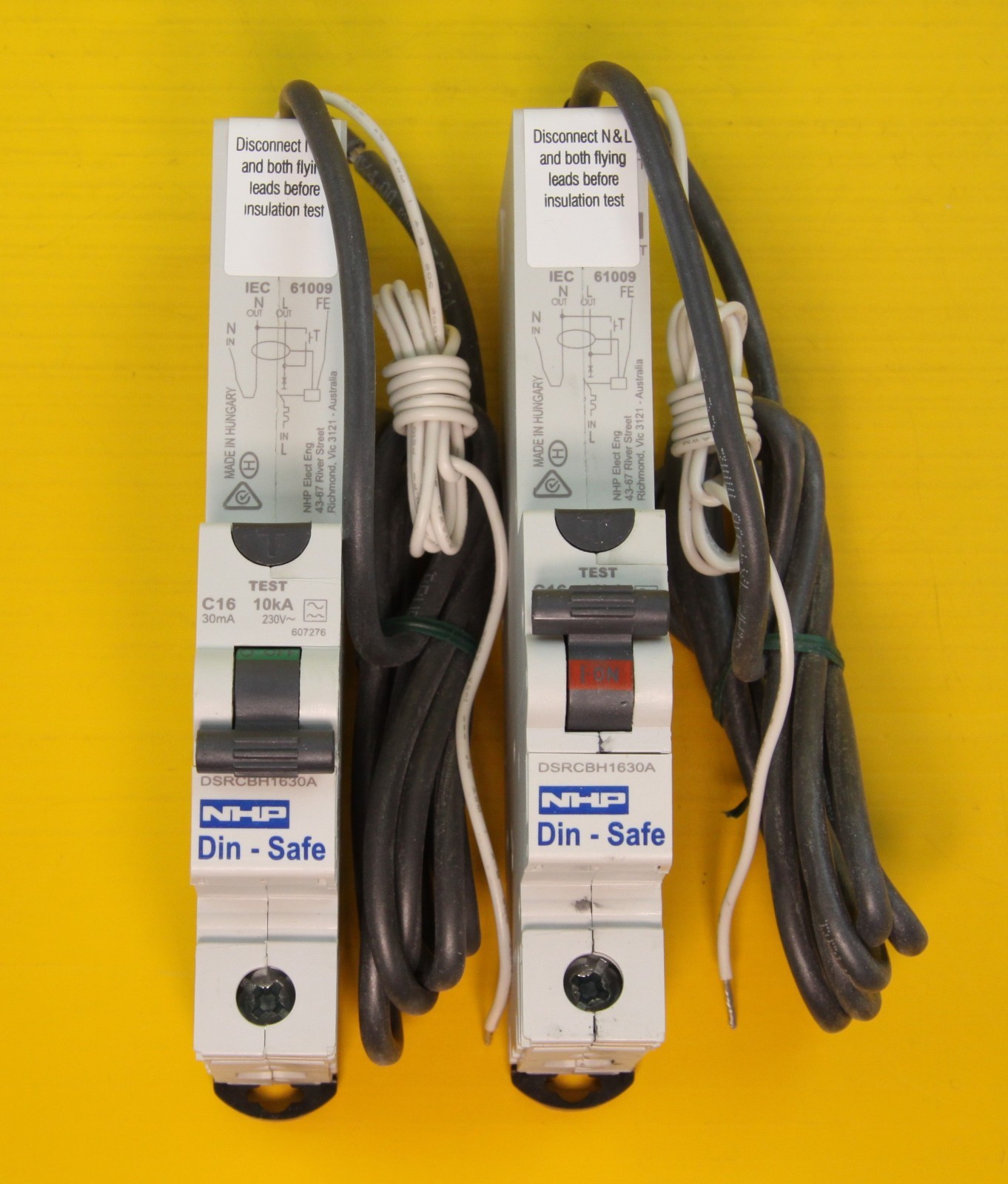 (2 Pack) NHP DSRCBH1630A RCBO MCB/RCD , 16A , 1P+N , 10kA , C , 240VAC , Type A