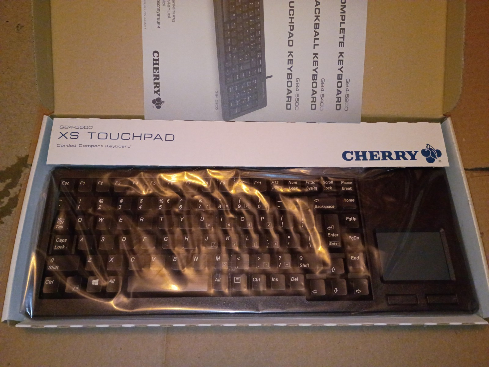 CHERRY G84-5529LPMEU-2 XS TOUCHPAD KEYBOARD -PS/2 – NEW – G84-5500