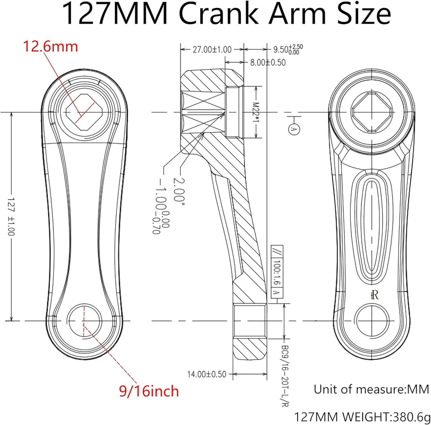 Bike Crank Arms,89MM/102MM/114MM/127MM/140MM/152MM/160MM/165MM/170MM/175MM Av…