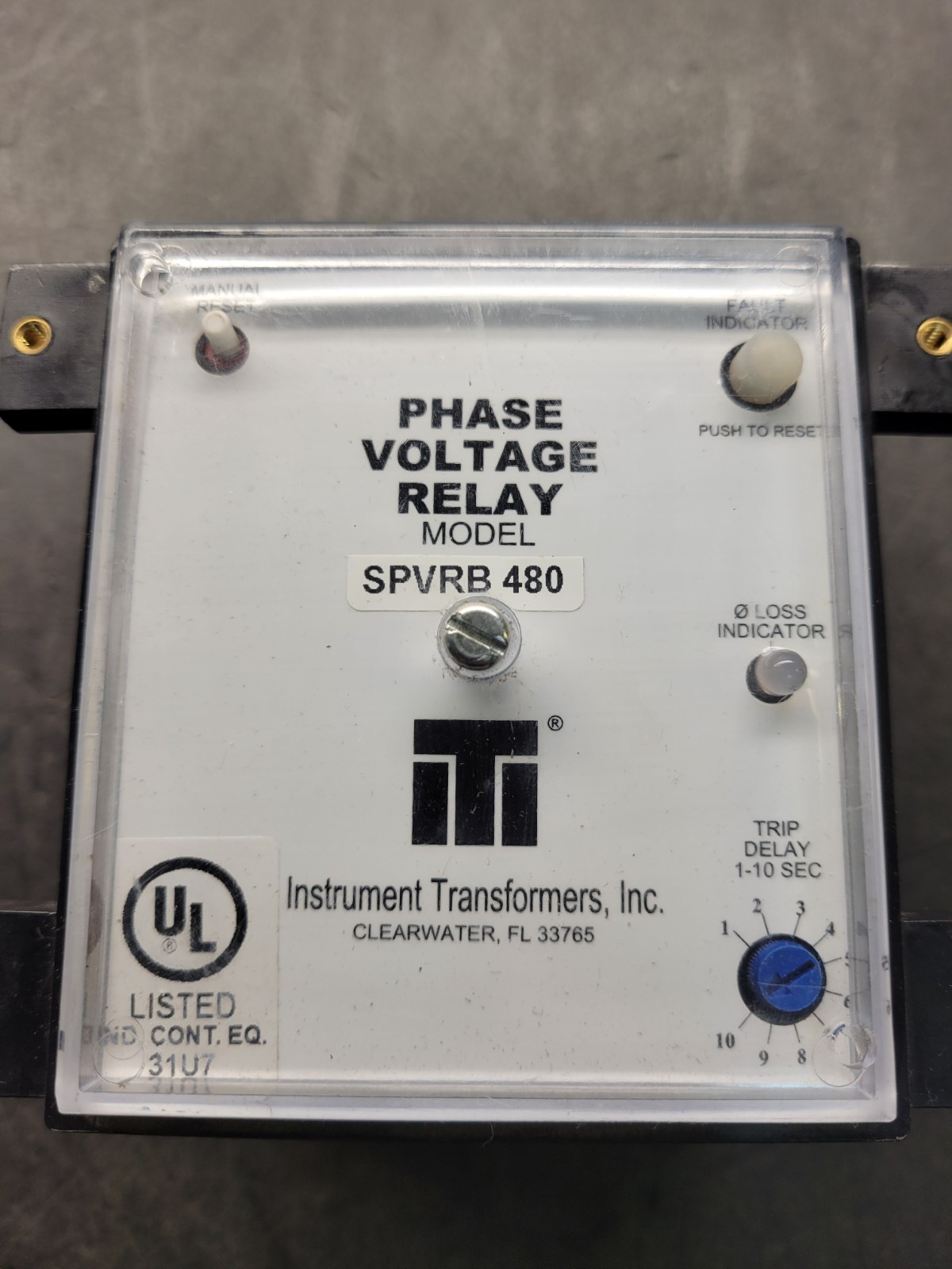 Instrument Transformers Inc. SPVRB 480 Voltage Relay.