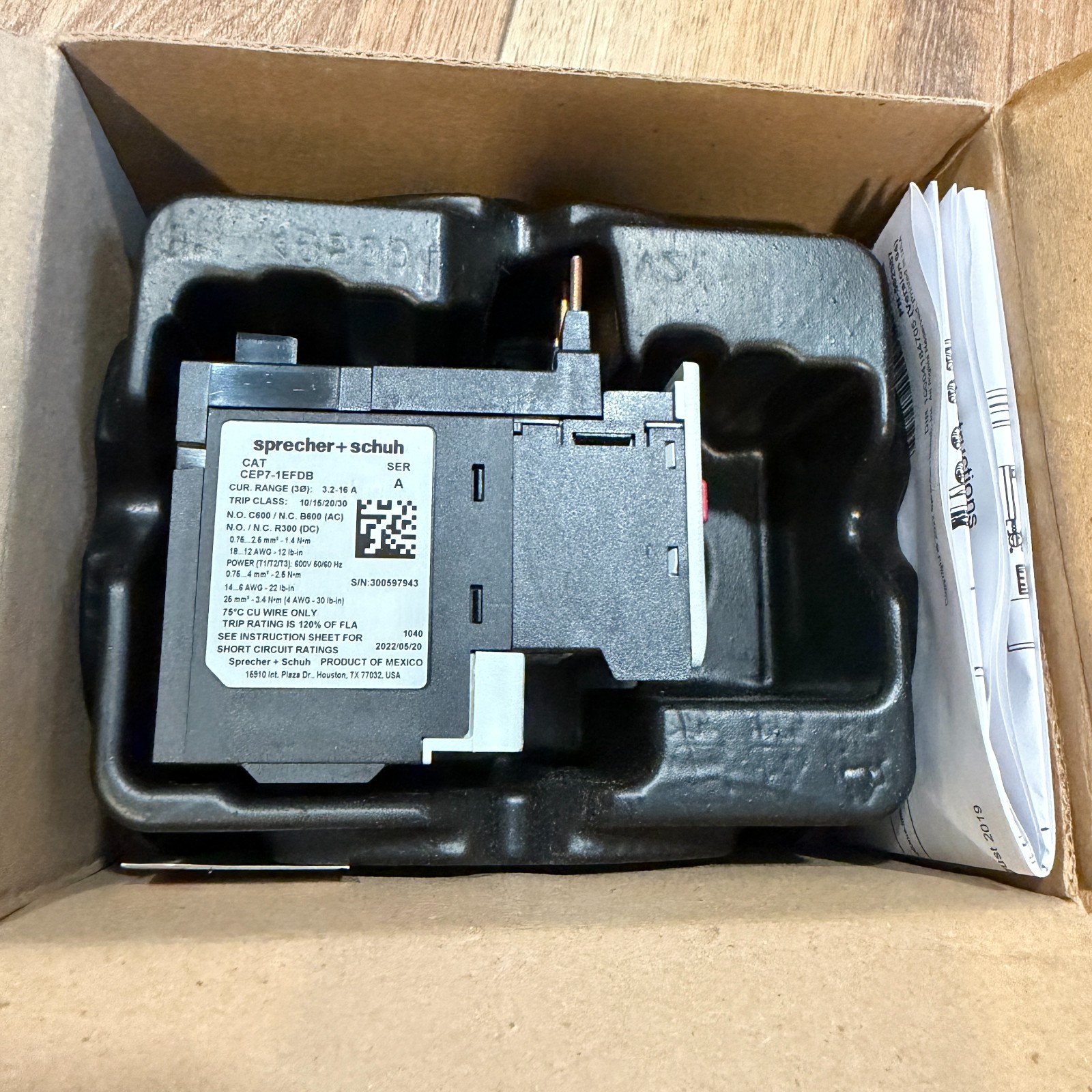 Sprecher + Schuh Overload Relay CEP7-1EFDB New in Box
