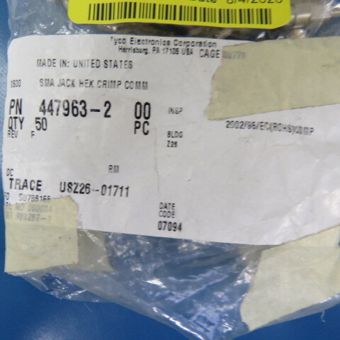 TE 447963-2 Qty of 14 per Lot ASSEMBLY JACK