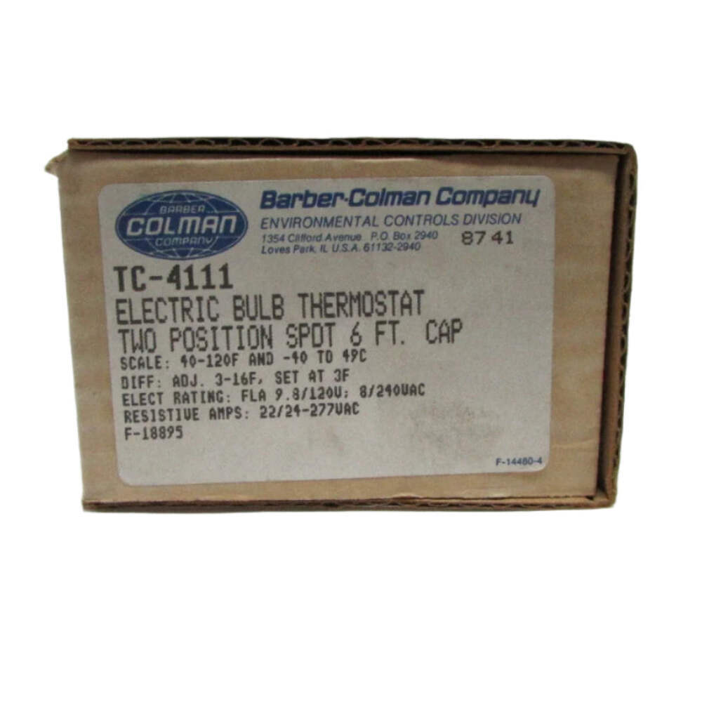 Barber Colman TC-4111 Electric Bulb Thermostat Edpac 060190