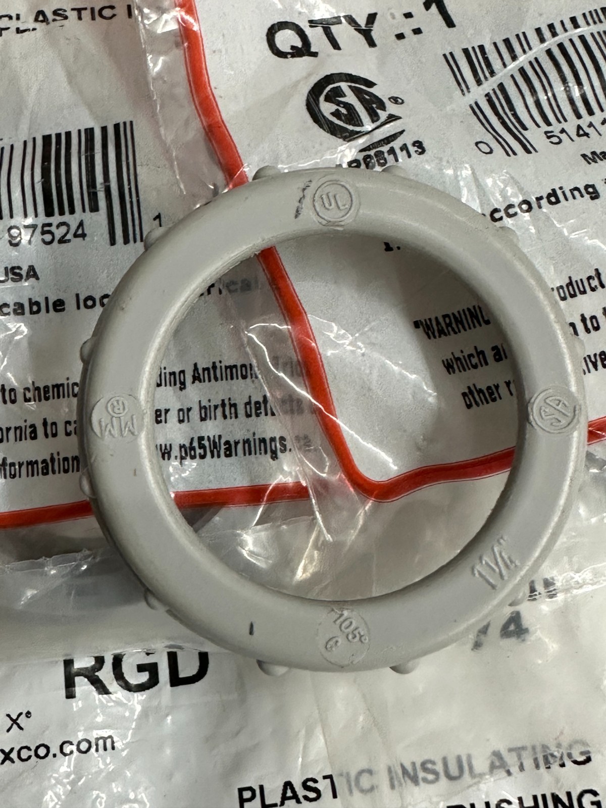 NOS 15-pack lot Rigid Halex 97524 1-1/4″ Plastic Insulating Conduit Bushing
