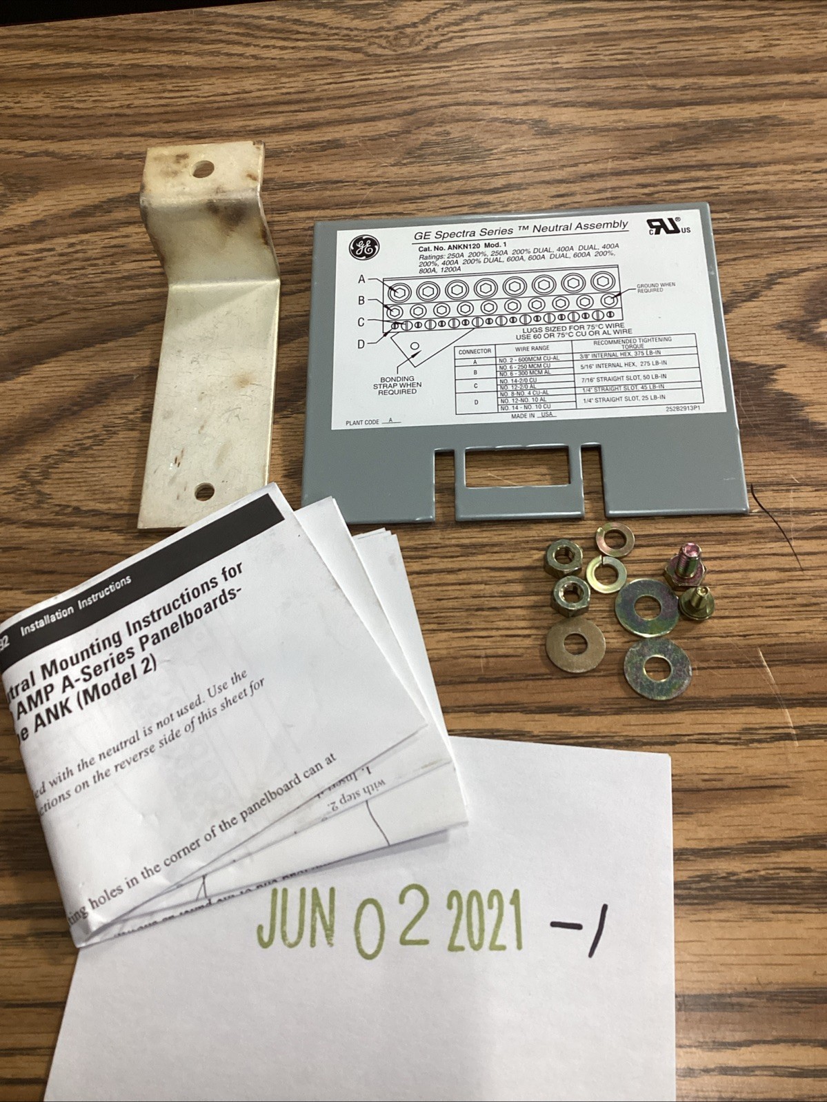 General Electric (GE) Spectra Series ANKN120 Neutral Assembly Kit NOB