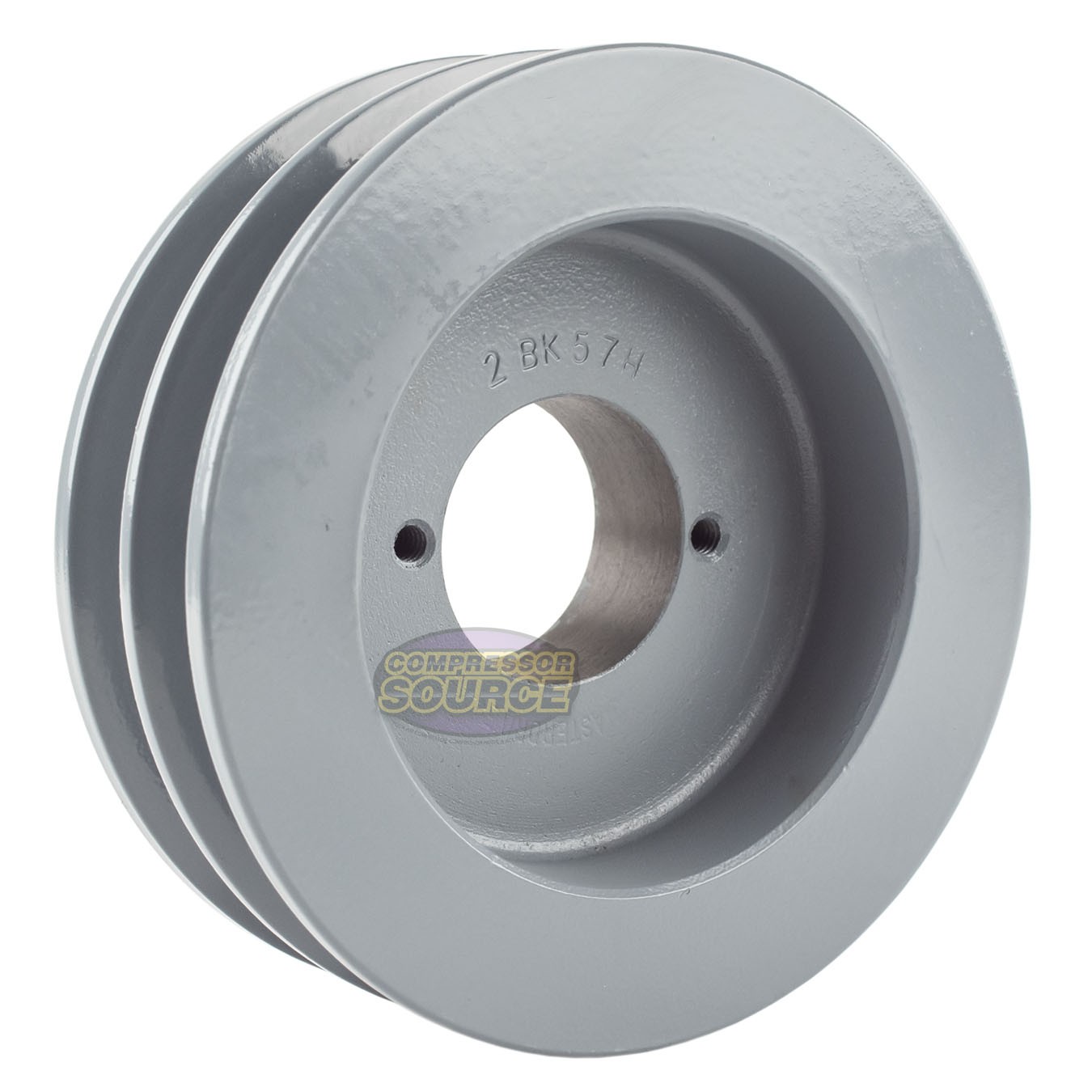 Cast Iron 5.5″ Dual Groove Pulley Belt B Section 5L and 1-3/16″ Sheave Bushing