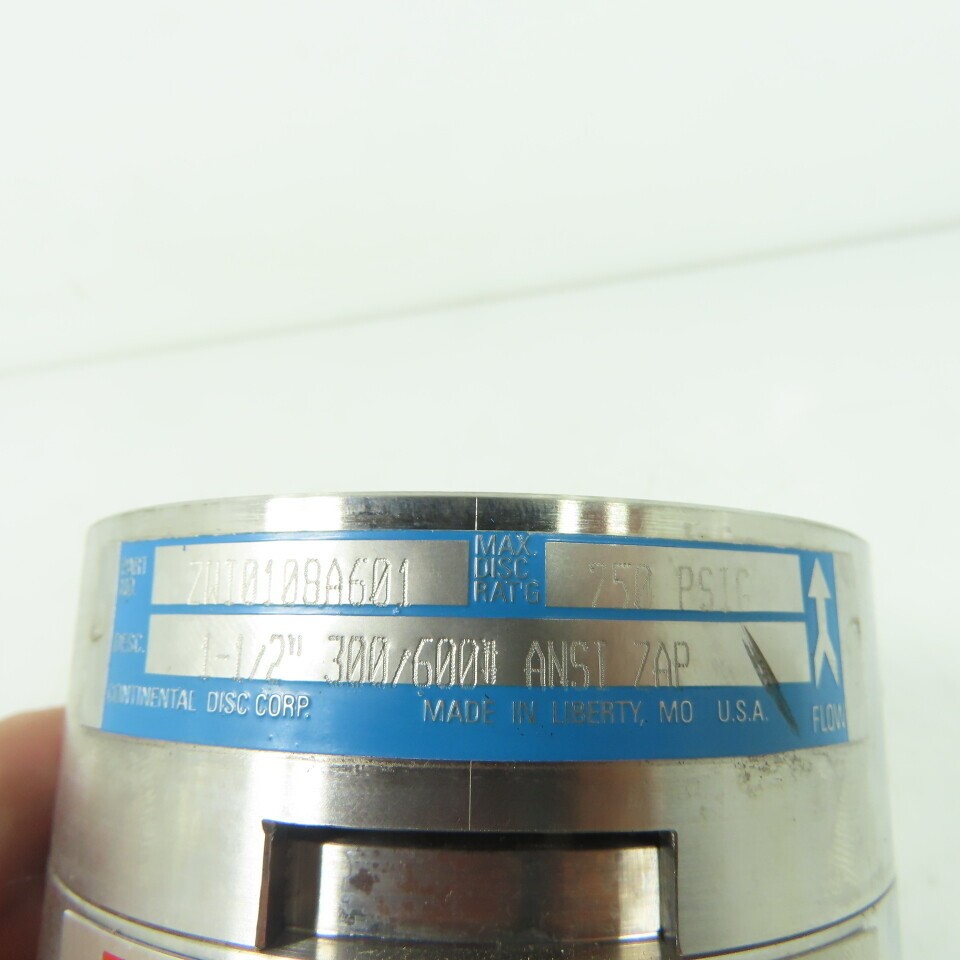 Continental Disk ZWI0108A601 1-1/2″ Rupture Disc 250PSIG 300/600# ANSI ZAP