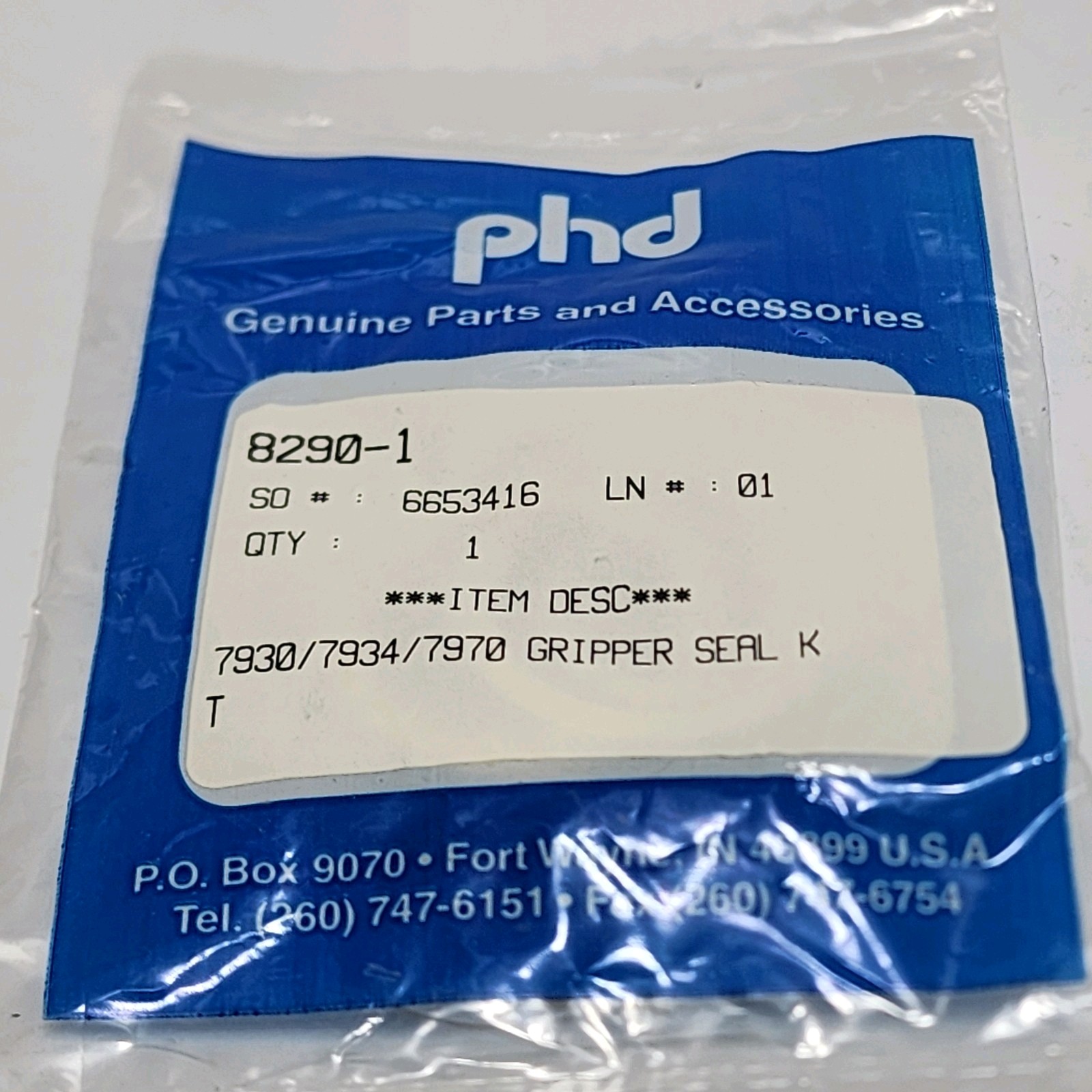 phd 8289-1 gripper seal kit 7920/7924/7960 nos old stock