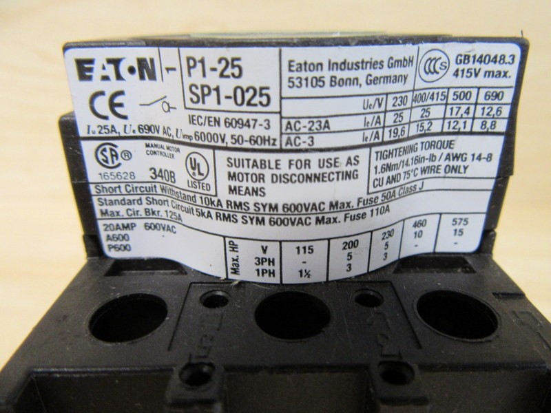 Moeller P1-25 Disconnect Switch Base P125