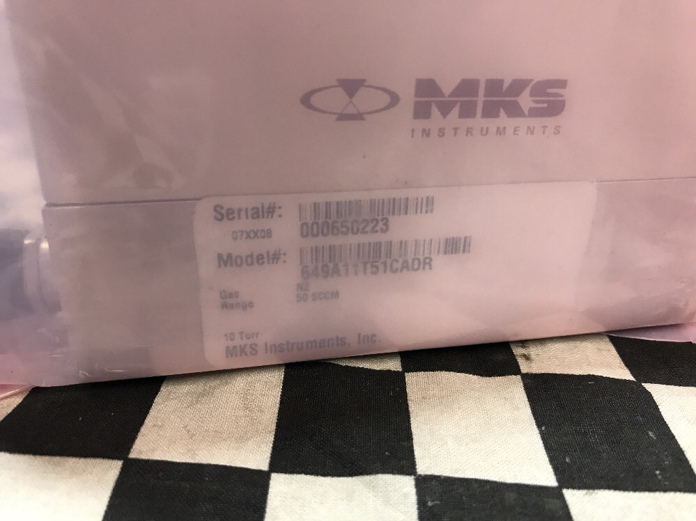 MKS Type 649, Mass Flow Controller, 649A11T51CADR, N2, 50 SCCM, 10 TORR #1374B2
