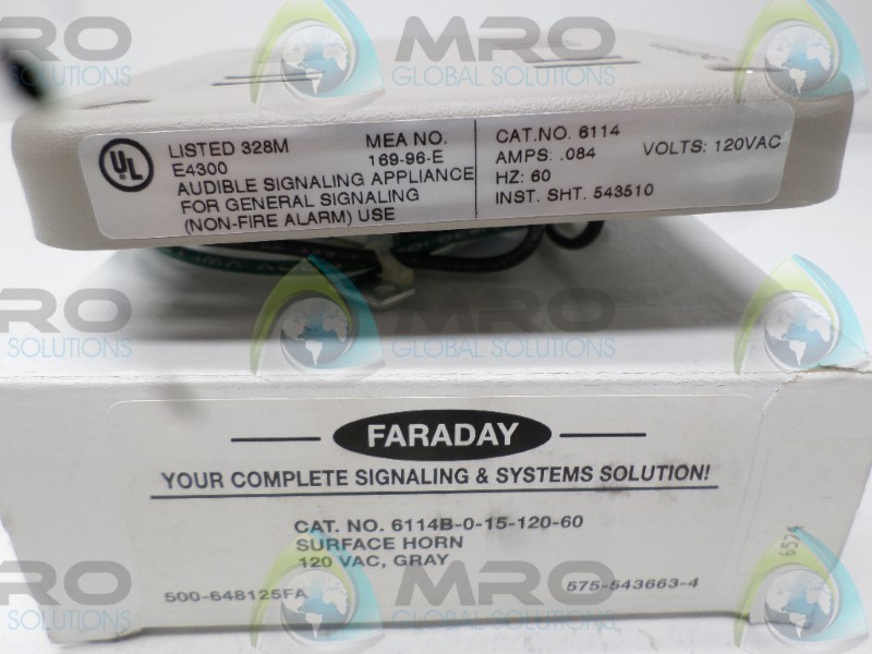 FARADAY 6114B-0-15-120-60 SURFACE HORN NSMP