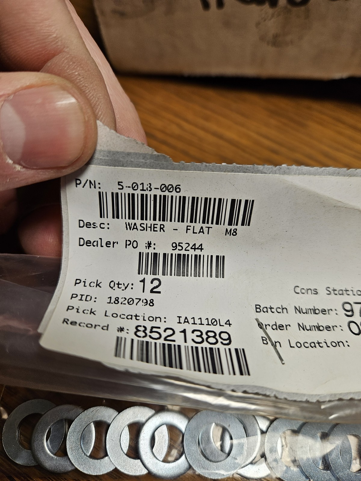 M8 Flat Washer 5-018-006 (Lot of 12)
