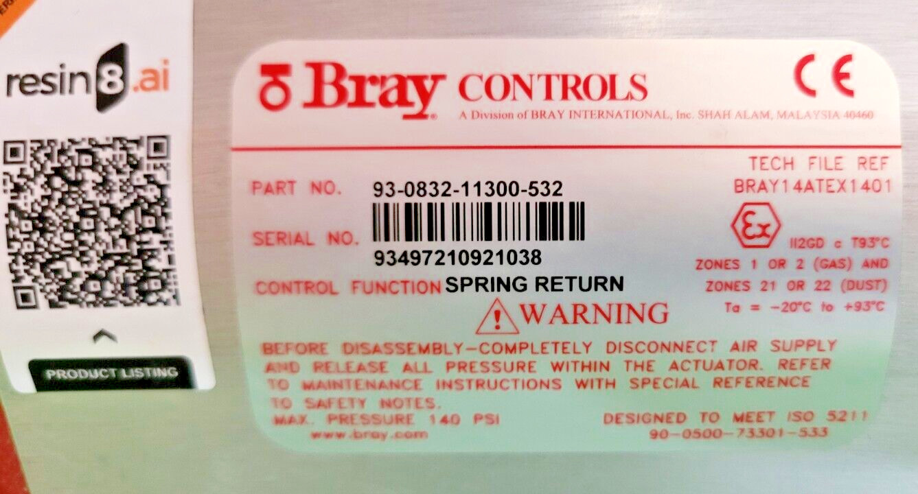 🟠FLOW-TEK 1″ FLANGED BALL VALVE BRAY CONTROLS PESSCO OFFERING 1 G092524-1-2 🗽