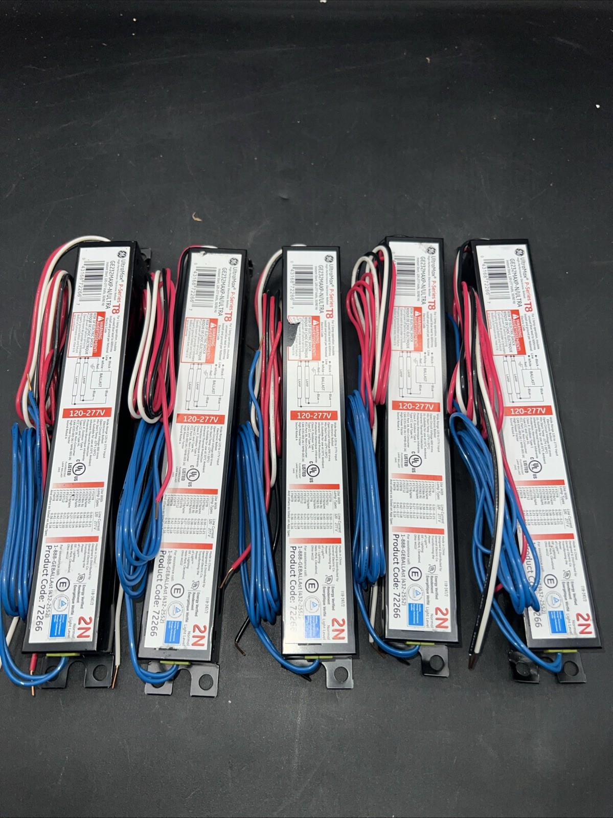 GENERAL ELECTRIC GE232MAXP-N/ULTRA ELECTRONIC FLUORESCENT T8 MULTI-VOLT LOT OF 5