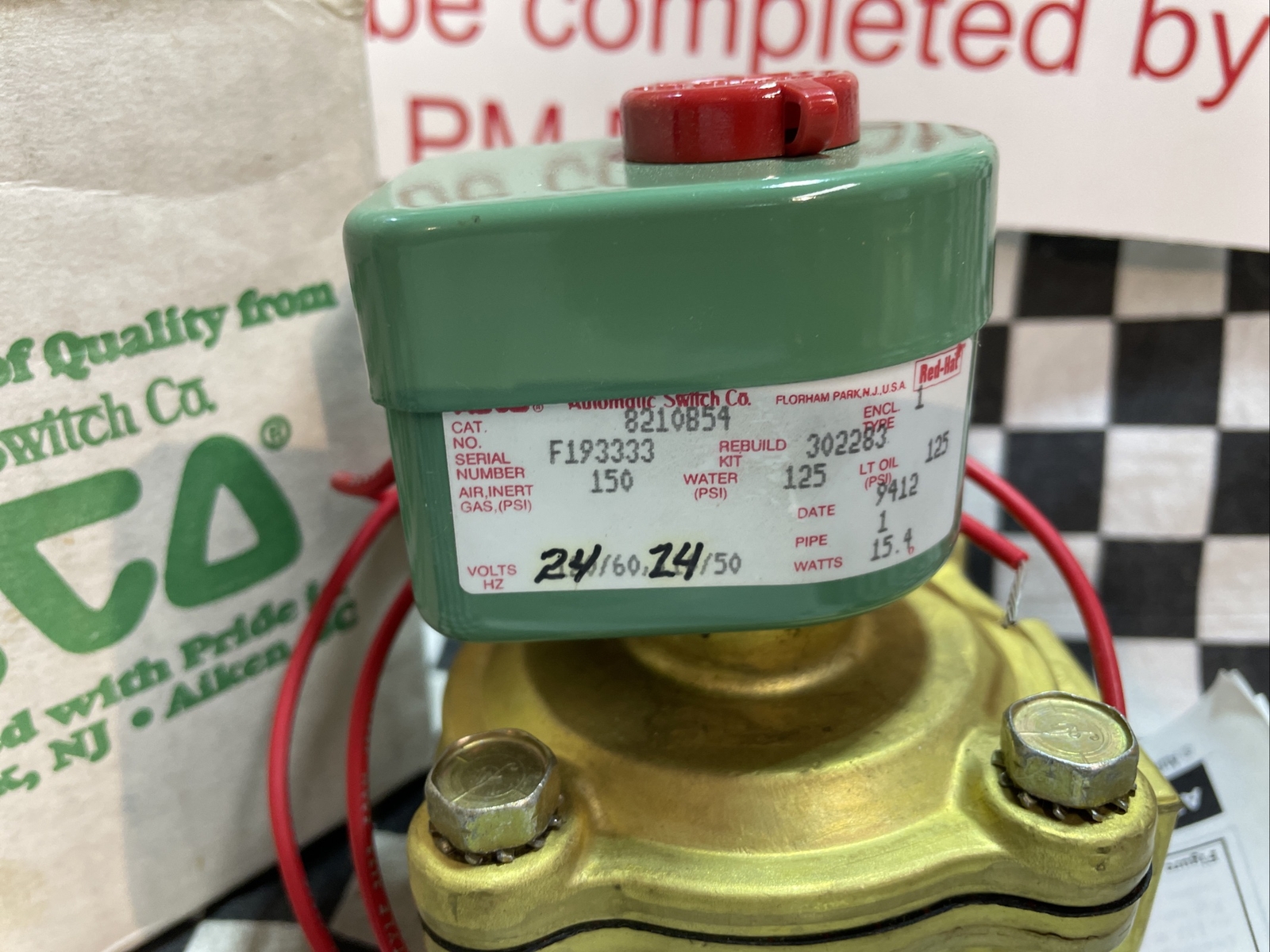 ASCO SOLENOID VAVLE 24V, 1″ FNPT, 125 PSI, 8210B54, 302283, SHIPSAMEDAY#1329P2