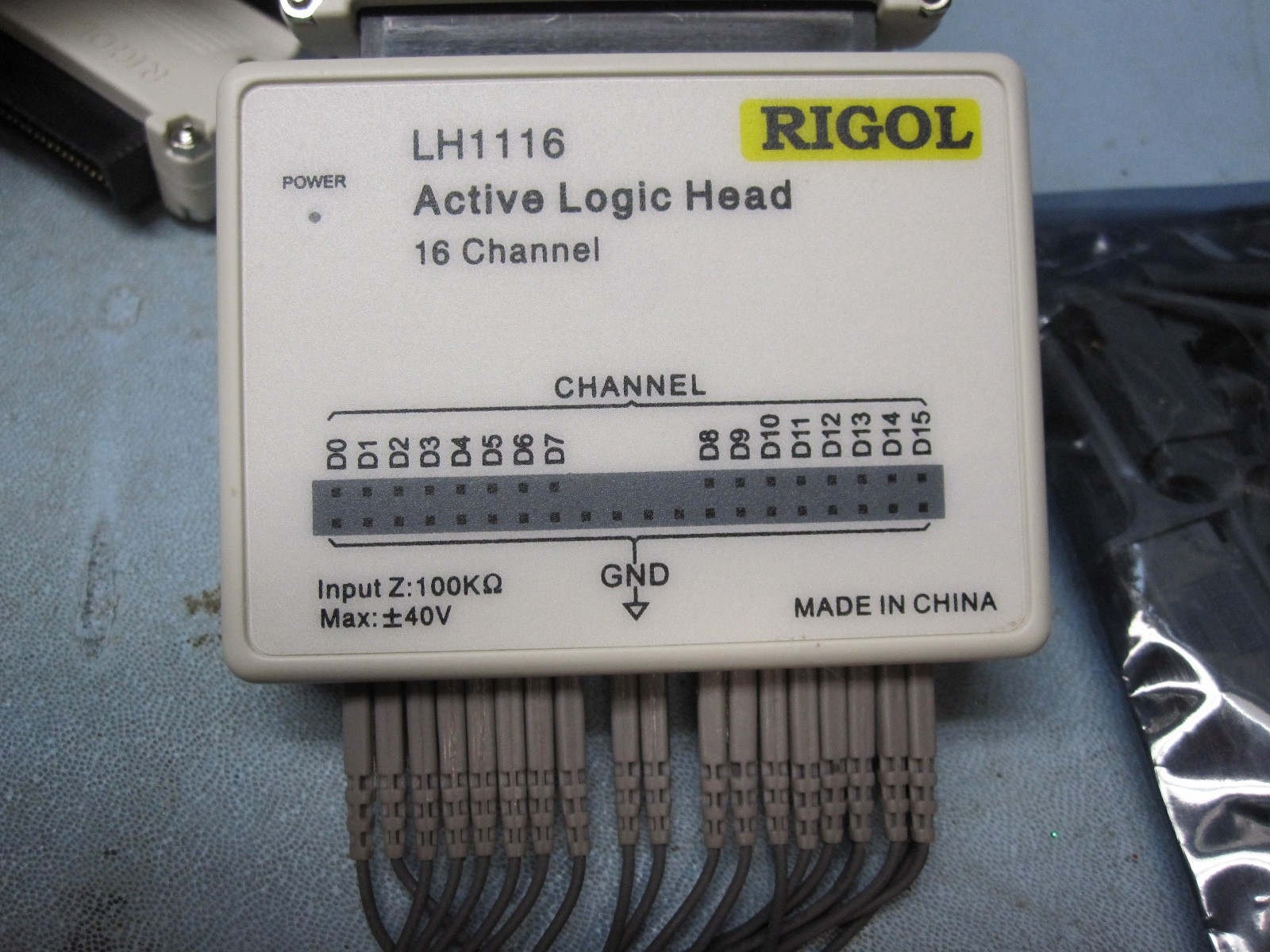 RIGOL LH1116 Active Logic Head 16 Channel W/ Extras, Main Cable, Leads, & Clips
